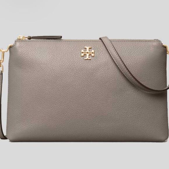 Tory Burch Silver Textured Women's Crossbody Bag Wallet - Picture 1 of 9